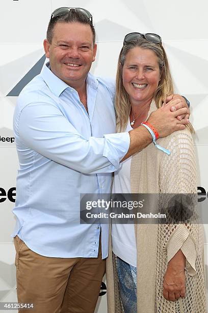 Gary Mehigan and wife Mandy Mehigan attend the Portsea Polo event at Point Nepean Quarantine Station on January 10, 2015 in Melbourne, Australia.