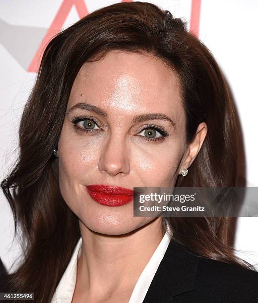 Angelina Jolie arrives at the 15th Annual AFI Awards at Four Seasons Hotel Los Angeles at Beverly Hills on January 9, 2015 in Beverly Hills,...