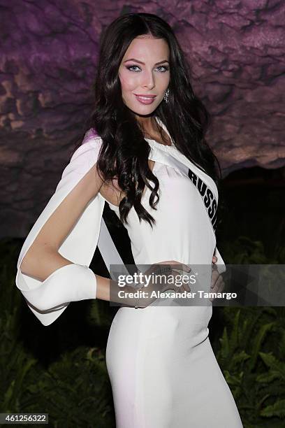 Miss Russia Yulia Alipova attends Miss Universe Welcome Event and Reception at Downtown Doral Park on January 9, 2015 in Doral, Florida.