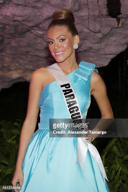 Miss Paraguay Sally Jara Davalos attends Miss Universe Welcome Event and Reception at Downtown Doral Park on January 9, 2015 in Doral, Florida.