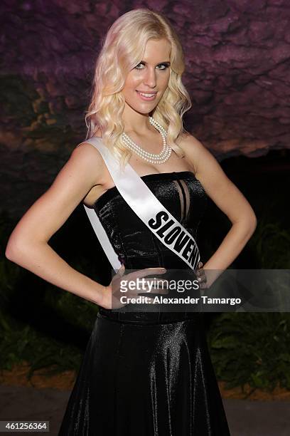 Miss Slovenia Urska Bracko attends Miss Universe Welcome Event and Reception at Downtown Doral Park on January 9, 2015 in Doral, Florida.