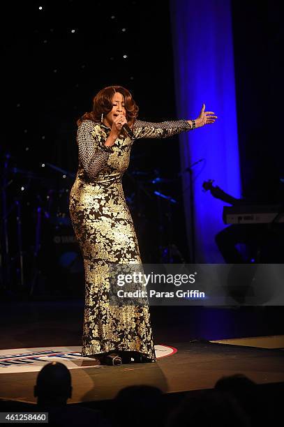 Recording artist Dorinda Clark Cole performs onstage at Your Dream Is Out There: Gospel Sensations at Buckhead Theatre on January 9, 2015 in Atlanta,...