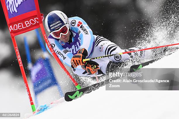 Fritz Dopfer of Germany competes during the Audi FIS Alpine Ski World Cup Men's Giant Slalom on January 10, 2015 in Adelboden, Switzerland.