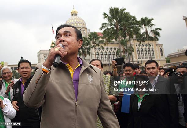 Prime Minister Prayut Chan-o-cha sing during National Children's Day at The Government House in Bangkok. The National Children's Day in Thailand...