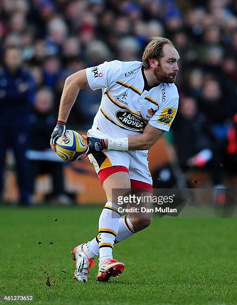 Andy Goode of Wasps in action during the Aviva Premiership match between Bath Rugby and Wasps at The Recreation Ground on January 10, 2015 in Bath,...