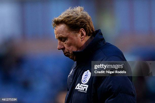 Harry Redknapp, manager of QPR looks on during the Barclays Premier League match between Burnley and Queens Park Rangers at Turf Moor on January 10,...