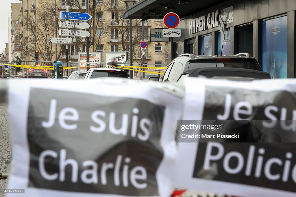 Tributes And Reaction To Paris Terror Attacks After Gunmen Kill 17 People