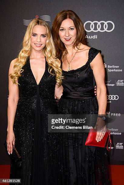 Lara-Isabelle Rentinck and Gabriele Medingdoerfer attend the 21st Aids Gala at Deutsche Oper Berlin on January 10, 2015 in Berlin, Germany.