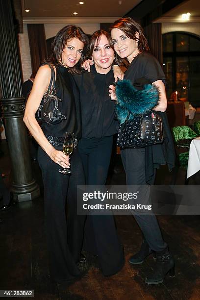 Gerit Kling, Simone Thomalla and Anja Kling attend the Grace Restaurant Grand Opening on January 10, 2015 in Berlin, Germany.