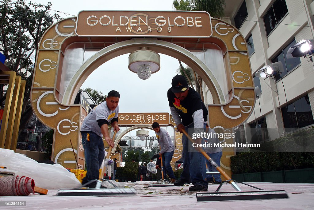 Preparations Continue for the 72nd Annual Golden Globe Awards
