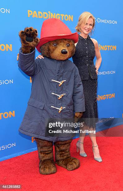 Actress Nicole Kidman poses with Paddington Bear at the premiere of TWC-Dimension's film "Paddington" at TCL Chinese Theatre IMAX on January 10, 2015...