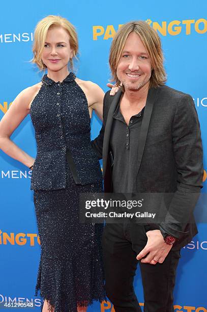 Actress Nicole Kidman and musician Keith Urban arrive on the red carpet for the premiere of TWC-Dimension's "Paddington" at TCL Chinese Theatre IMAX...