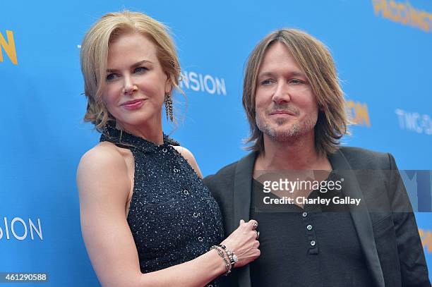 Actress Nicole Kidman and musician Keith Urban arrive on the red carpet for the premiere of TWC-Dimension's "Paddington" at TCL Chinese Theatre IMAX...