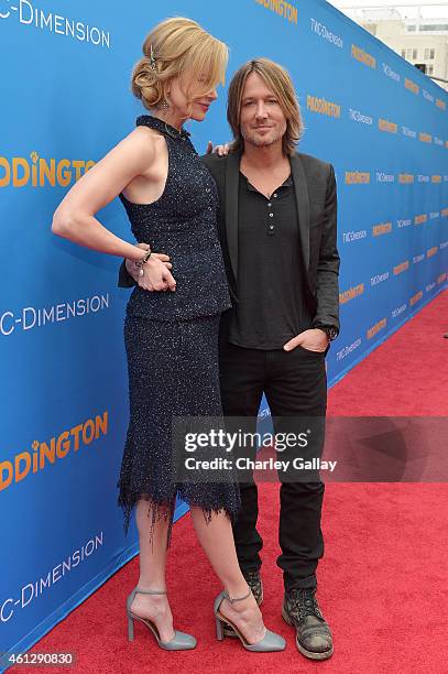 Actress Nicole Kidman and musician Keith Urban arrive on the red carpet for the premiere of TWC-Dimension's "Paddington" at TCL Chinese Theatre IMAX...