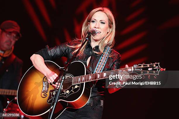 Sheryl Crow rehearses for The Life & Songs of Emmylou Harris: An All Star Concert Celebration at DAR Constitution Hall on January 10, 2015 in...