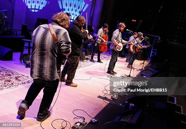 Trampled By Turtles rehearses onstage for The Life & Songs of Emmylou Harris: An All Star Concert Celebration at DAR Constitution Hall on January 10,...