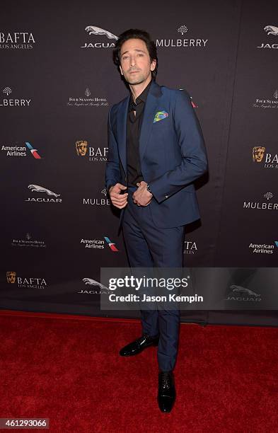 Actor Adrien Brody attends the BAFTA Los Angeles Tea Party at The Four Seasons Hotel Los Angeles At Beverly Hills on January 10, 2015 in Los Angeles,...