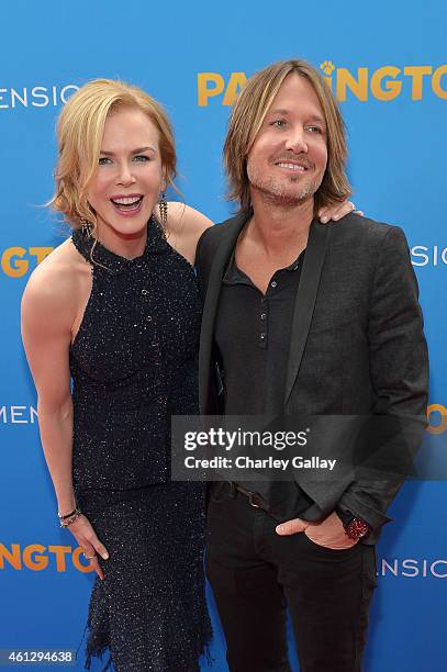 Actress Nicole Kidman and musician Keith Urban arrive on the red carpet for the premiere of TWC-Dimension's "Paddington" at TCL Chinese Theatre IMAX...