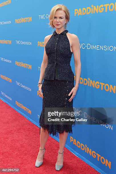Actress Nicole Kidman arrives on the red carpet for the premiere of TWC-Dimension's "Paddington" at TCL Chinese Theatre IMAX on January 10, 2015 in...