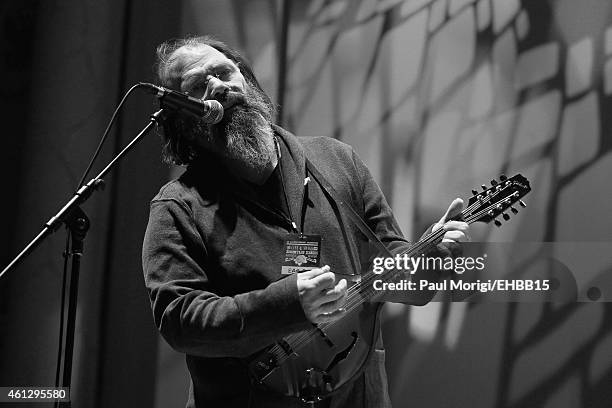 Steve Earle rehearses on stage for The Life & Songs of Emmylou Harris: An All Star Concert Celebration at DAR Constitution Hall on January 10, 2015...