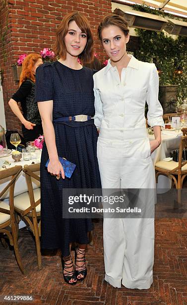 Actors Mary Elizabeth Winstead and Allison Williams attend Lynn Hirschberg Celebrates W's It Girls with Piaget and Dom Perignon at A.O.C on January...