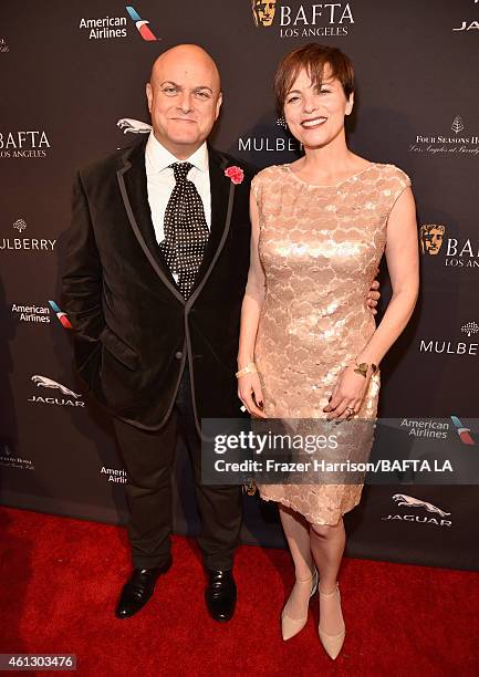 Chairman of the Board Nigel Daly and Louise Salter attend the BAFTA Los Angeles Tea Party at The Four Seasons Hotel Los Angeles At Beverly Hills on...