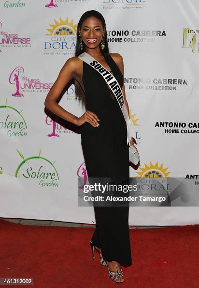 Miss South Africa Ziphozakhe Zokufa arrives at Solare Garden in... News