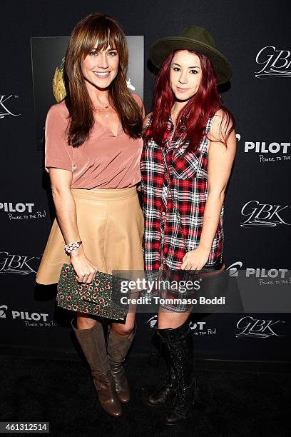 Actresses Jillian Rose Reed and Nikki DeLoach attend the Pilot Pen and GBK Luxury Lounge honoring Golden Globe nominees and presenters held at the W...