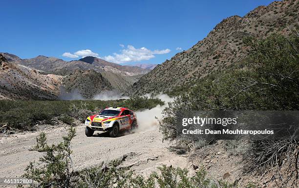 Erik Wevers of the Netherlands and Fabian Lurquin of Belgium for HRX Riwald Dakar Team Powered by Wevers Sport competes on Day 3 of the Dakar Rally...