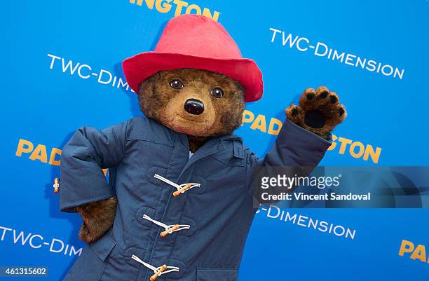Paddington Bear attends the Los Angeles premiere of "Paddington" at TCL Chinese Theatre IMAX on January 10, 2015 in Hollywood, California.