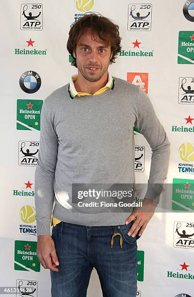 Paolo Lorenzi of Italy arrives at the 2015 Heineken Open players party at The Crew Club on January 11, 2015 in Auckland, New Zealand.