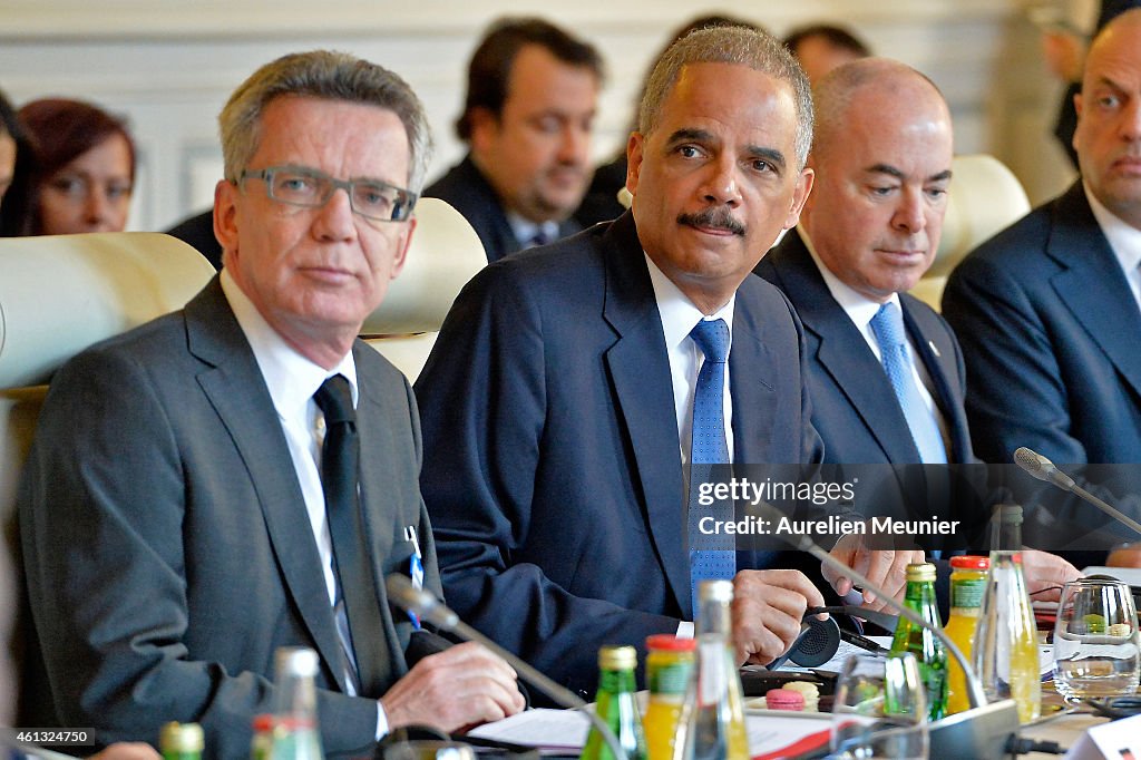 Ministers of Interior Arrive For A Meeting At Ministry of Interior Place Beauvau