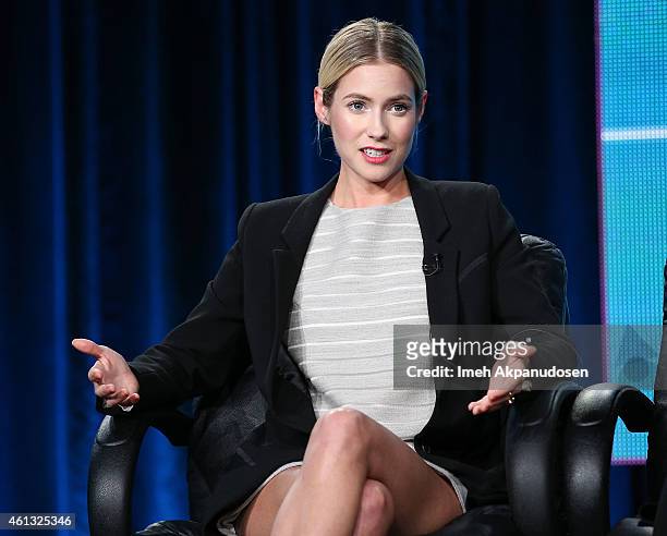 Actress Laura Ramsey speaks onstage during the Viacom Winter Television Critics Association press tour at The Langham Huntington Hotel and Spa on...