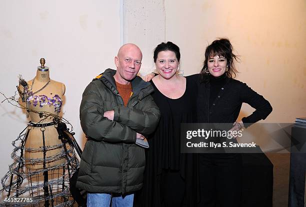Vince Clarke, Tonya Hurley and Parker Posey attend Tonya Hurley's "Passionaries" Book Release Party at PowerHouse Arena on January 7, 2014 in the...