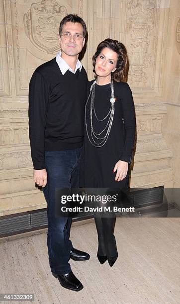 Justin Bower and Natasha Kaplinsky attends the VIP night for Cirque Du Soleil: Quidam at Royal Albert Hall on January 7, 2014 in London, England.