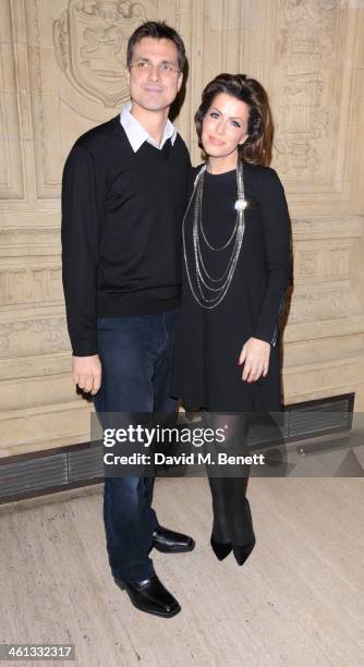 Justin Bower and Natasha Kaplinsky attends the VIP night for Cirque Du Soleil: Quidam at Royal Albert Hall on January 7, 2014 in London, England.