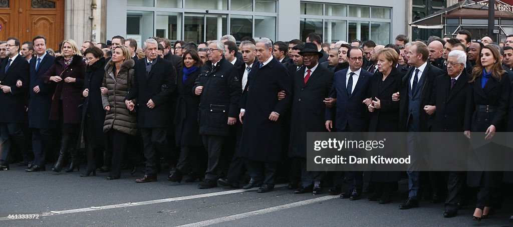 Mass Unity Rally Held In Paris Following Recent Terrorist Attacks