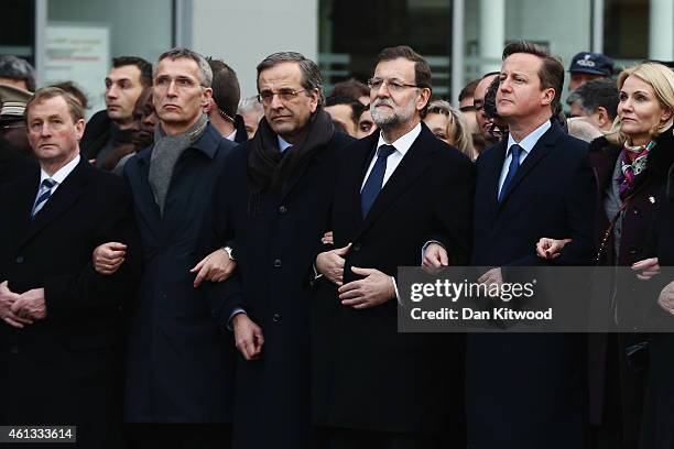 World leaders and dignitaries, including Taoiseach of Ireland Enda Kenny, Spanish Prime Minister Mariano Rajoy and British Prime Minister David...