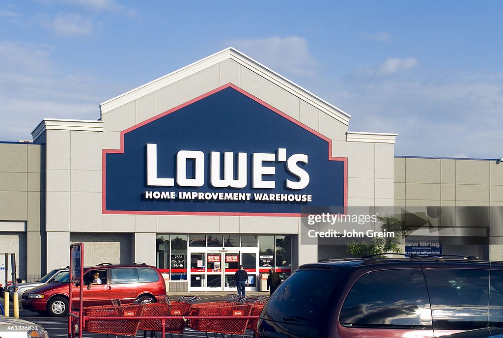Exterior of a Lowe's brand hardware store...