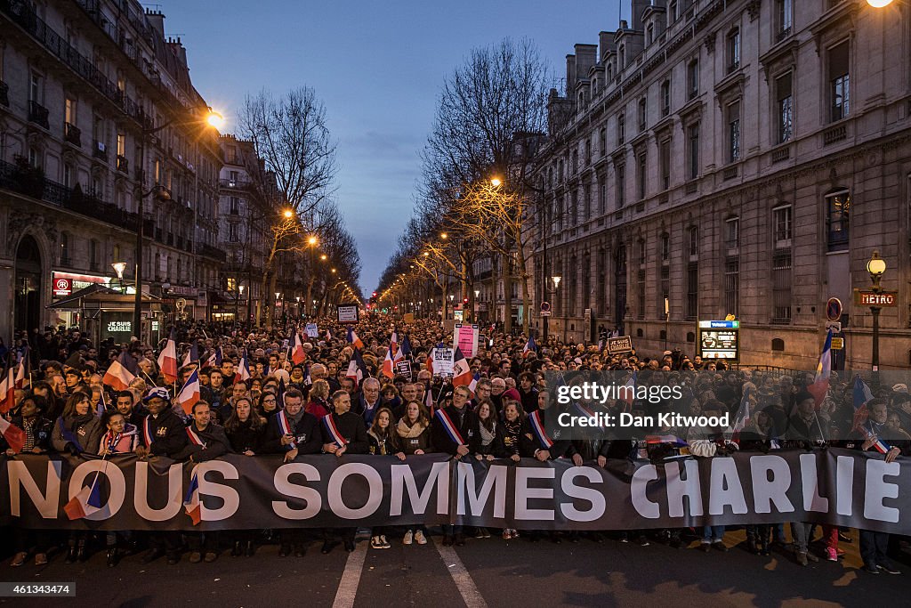 Mass Unity Rally Held In Paris Following Recent Terrorist Attacks