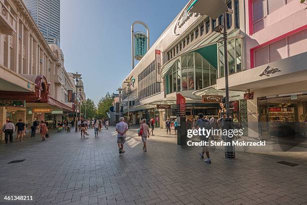 perth city  hay street mall - perth city australia stock pictures, royalty-free photos & images