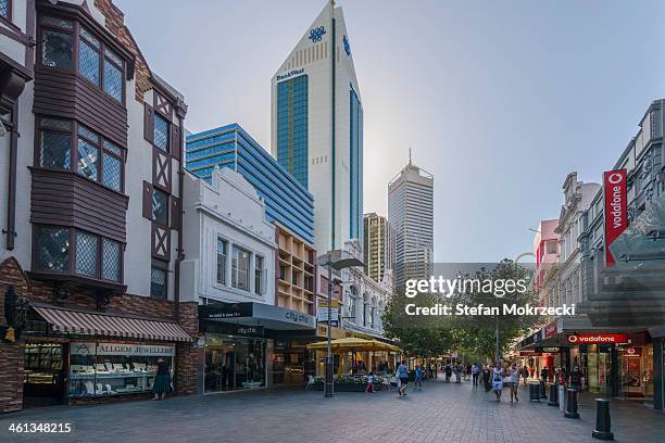 perth city  hay street mall - perth city australia stock pictures, royalty-free photos & images