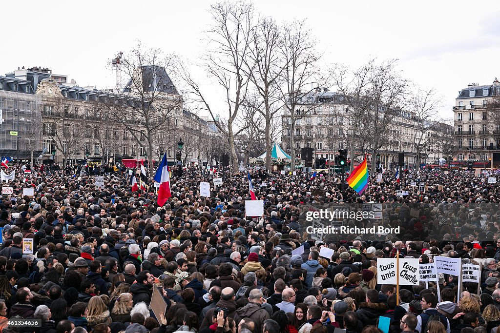 Mass Unity Rally Held In Paris Following Recent Terrorist Attacks