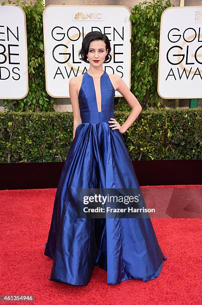 Actress Julia Goldani Telles attends the 72nd Annual Golden Globe Awards at The Beverly Hilton Hotel on January 11, 2015 in Beverly Hills, California.