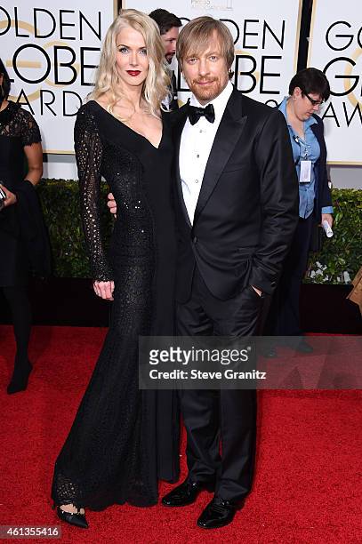 Director Morten Tyldum and Janne Tyldum attend the 72nd Annual Golden Globe Awards at The Beverly Hilton Hotel on January 11, 2015 in Beverly Hills,...