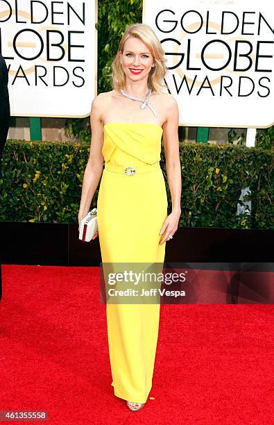 Actress Naomi Watts attends the 72nd Annual Golden Globe Awards at The Beverly Hilton Hotel on January 11, 2015 in Beverly Hills, California.