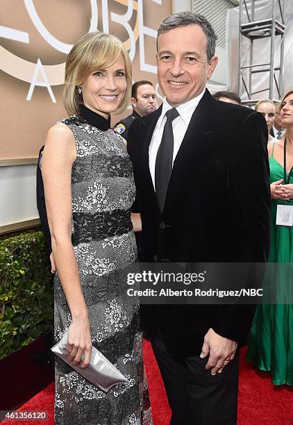 72nd ANNUAL GOLDEN GLOBE AWARDS -- Pictured: Willow Bay and The Walt Disney Company Chairman and CEO Bob Iger arrive to the 72nd Annual Golden Globe...