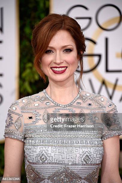 Actress Ellie Kemper attends the 72nd Annual Golden Globe Awards at The Beverly Hilton Hotel on January 11, 2015 in Beverly Hills, California.