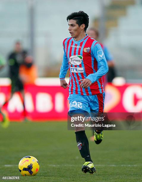 Pablo Barrientos of Catania during the Serie A match between Calcio Catania and Bologna FC at Stadio Angelo Massimino on January 6, 2014 in Catania,...