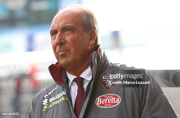 Torino FC manager Giampiero Ventura looks on before the Serie A match between Parma FC and Torino FC at Stadio Ennio Tardini on January 6, 2014 in...
